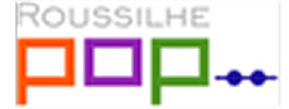 ROUSSILHE Pop : Logo moderne aux couleurs vives et audacieuses