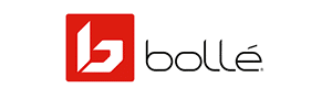 Bolle Logo : Identité Visuelle Moderne de la Marque Logo Bolle stylisé: un 'b' géométrique blanc dans un carré rouge, avec le nom 'bollé' en minuscules noires et un point rouge sur le 'é'.
